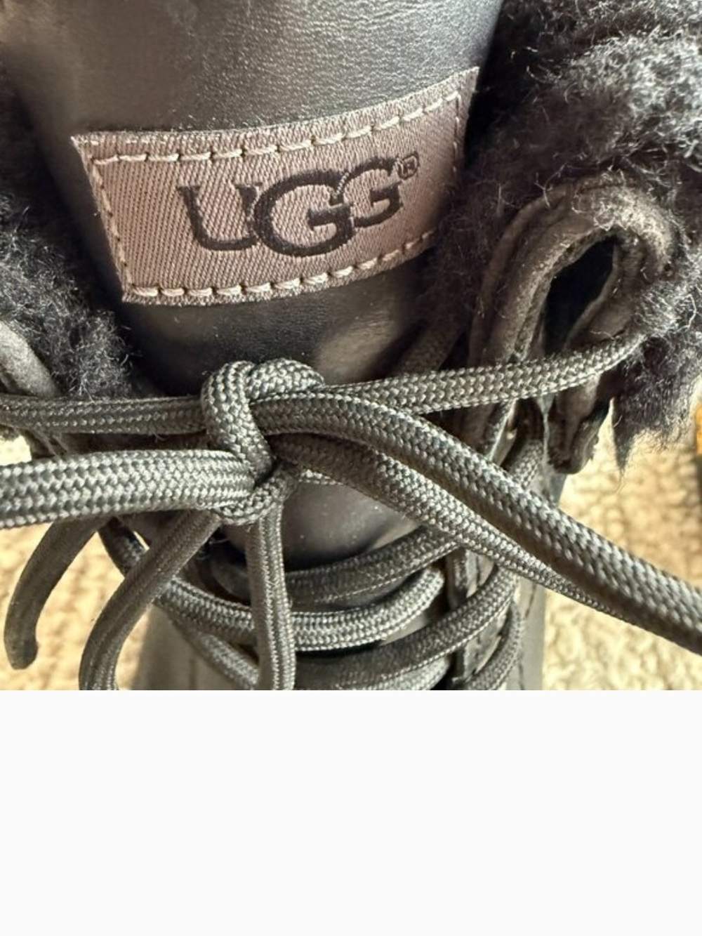 UGG Black Lace-Up Shearling Boot